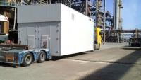 transport of dryer by  tiefbett trailer
